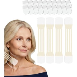 Cinta de estiramiento de cuello, lifting instantáneo para piel flácida y arrugas (4 bandas + 20 parches de estiramiento para cuello), cinta invisible, duradera, impermeable y flexible para