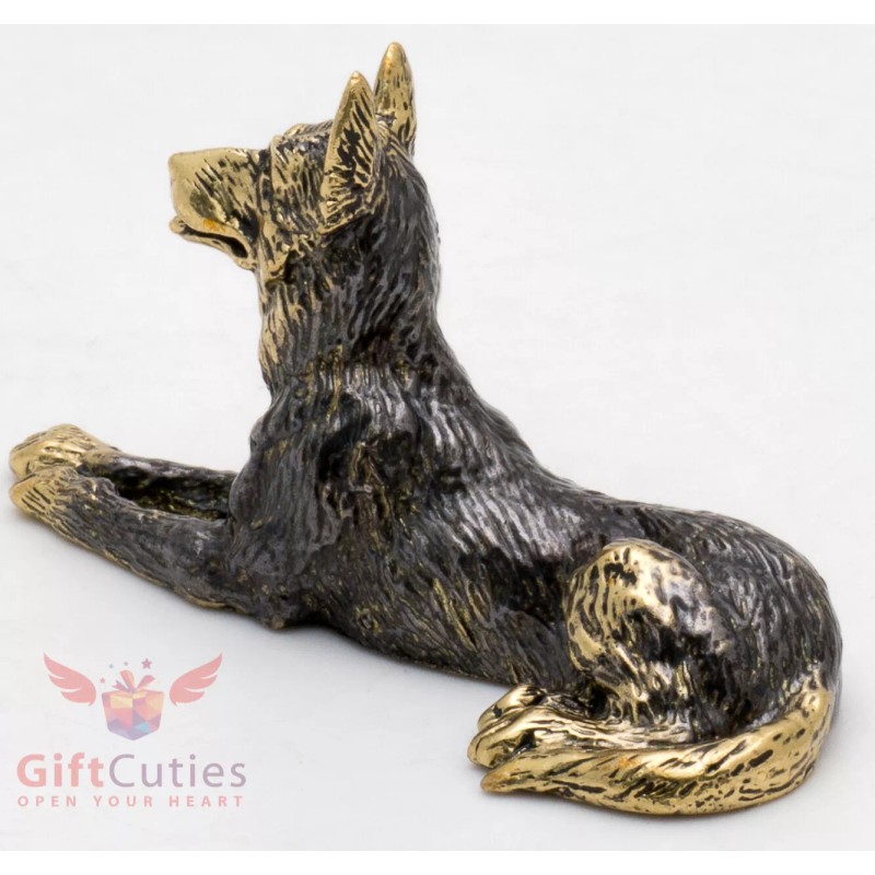 Solid Brass Figurine of German Shepherd Dog IronWork