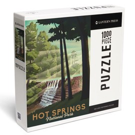 Lantern Press 1000 Piece Jigsaw Puzzle, Hot Springs National Park, Arkansas, Lithograph National Park Series