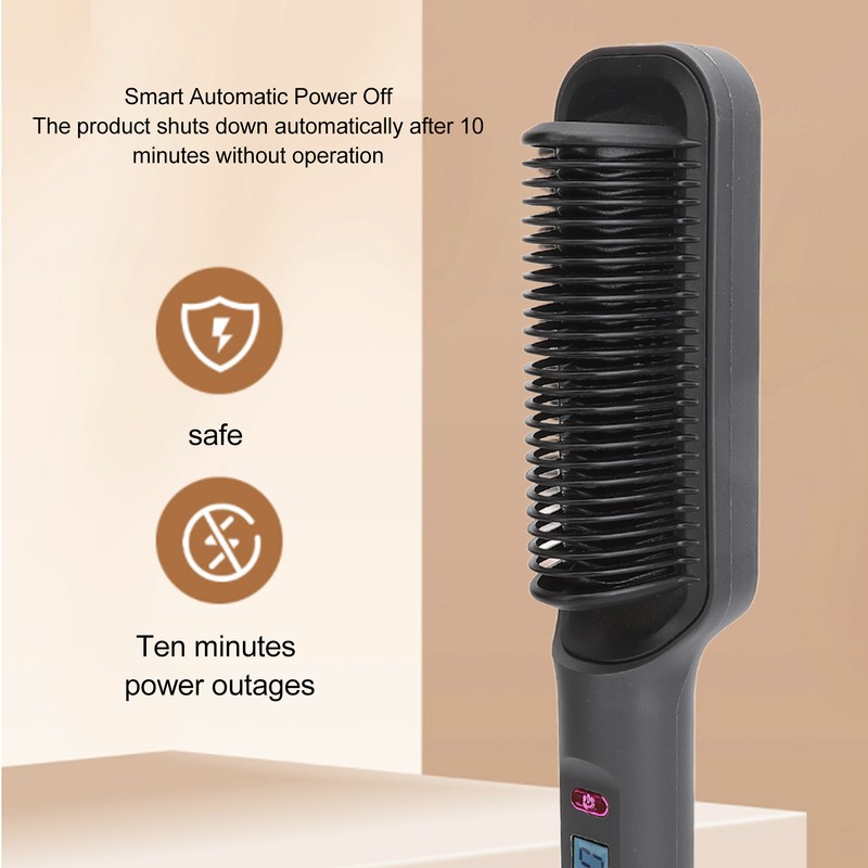 Hair Straightener Brush 3D Teeth Multi Temp Modes PTC Uniform