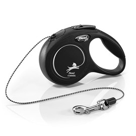 FLEXI New Classic Cord Retractable Cat Leash - X-Small – 10 ft., Black | Tangle-Free Pet Walking Leash with One-Handed Brake, Pause, Lock | German Quality Product