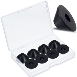 Xuniea 8 Pieces Non Slip Toilet Seat Hinge Fittings 8 mm Rubber Fittings Washer Rubber Cone Toilet Seat Hinge Fitting Replacement Black Fixture for Loose 0.98 x 0.39 Inch