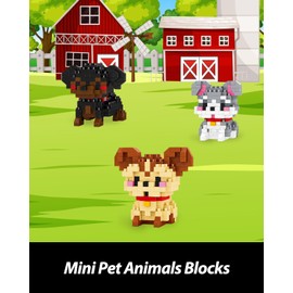 QISHOUTING Yorkshire Mini Dog Building Blocks for Kids, Small Cute Dog Building Set,Miniature Dog Figurine Toys for Adults Women,Birthday Party Favors Stocking Stuffers