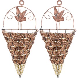 LIOOBO Hanging Wall Basket: Hanging Planter, Hanging Plant Pots, Planter Basket for Garden Yard Plant 2Pcs