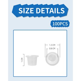 KGDUYC Pack of 100 small tattoo ink cups, disposable ink cups, tattoo coloured cap cups, plastic paint containers, small ink colour cups, plastic colour tattoo cups, tattoo ink cups