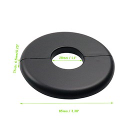 Wall Split Flange Escutcheon Plate for 1 Inch Pipe 4Pcs Black, ABS Round Hole Cover, 3.38 Inch Self-Adhesive Pipe Cover, Water Pipe Wall Hole Decoration for Laundry Bathroom Kitchen