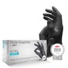 AMPRI Med-Comfort Nitrile Gloves, Anthracite, Graphite, Pack of 100, Size