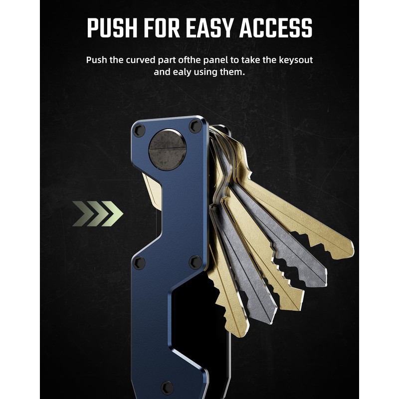 MINBERAND Key Organizer Compact Key Holder Metal Key Chain Minimalist