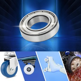 X AUTOHAUX 6005ZZ Deep Groove Ball Bearings P6 25x47x12mm Lubricated Bearings Double Metal Seal Silver Tone Scooter Skateboard Wheel
