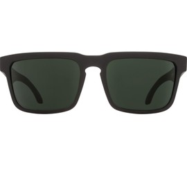 SPY Helm Sunglasses Soft Matte Black with Happy Lens Gray Green Lens