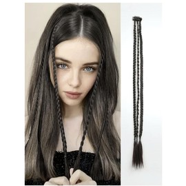Clip-In Hair Extension Braids Dreadlocks Hair Extensions, Clip In Box Braids (Dark Brown)