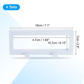 QUARKZMAN Pack of 4 3D Floating Display Case, 7.1 x 2.8 x 0.8 Inch Floating Frame Display Holder Stand, Transparent PE Jewellery Storage Box, White