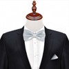 Medsuo Adjustable Bowtie, Men BowtiePre-Tied Bow Tie for Parties (Silver)
