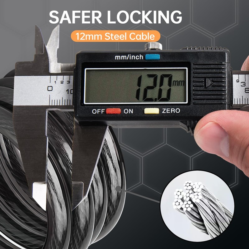 Bicycle Lock with Combination Code, High Security 5 Digit Code