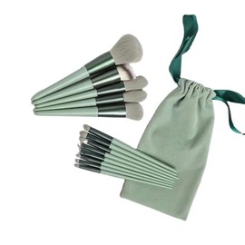 Professional Elli beauty Makeup Brush Set with Green Case, cosmetic Brush Set with Case, 12+1 Pieces, Green - High-Quality Taupe Makeup Brush Set - Perfect for Professional and Daily Use - Canada Order ,