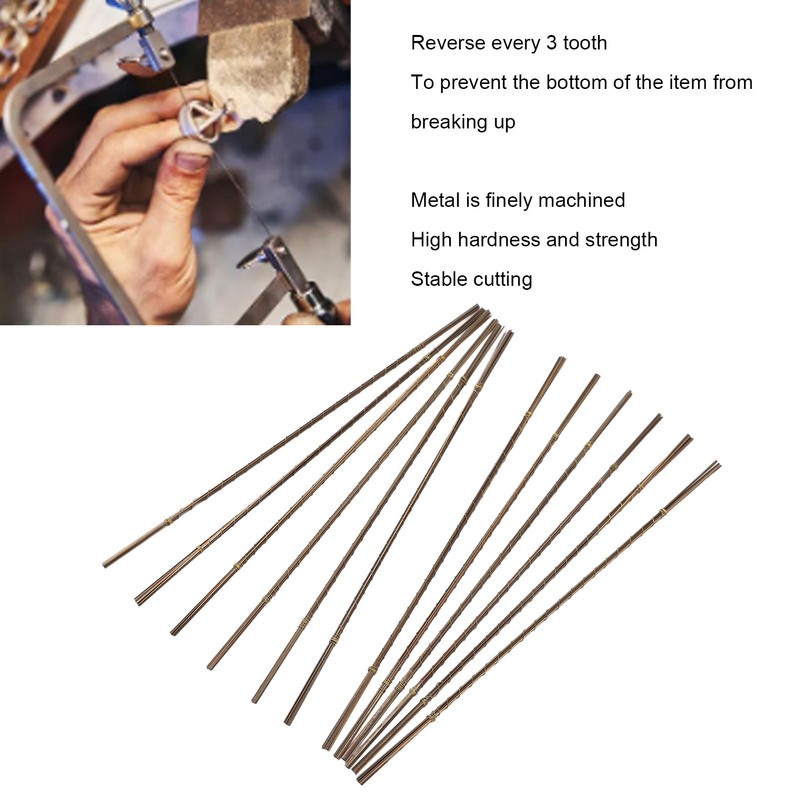 144pcs Jeweler Piercing Saw Blades 3/0 Spiral Teeth Jeweler Saw