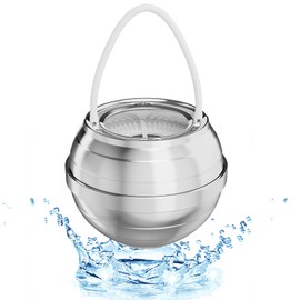 JUSTOWE Chrome Bath Ball Filter - 8 Stages Bath Filter- Removes Hundreds of Contaminants, Purify Your Bathwater for Healthier Skin and Hair