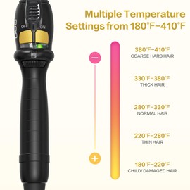 DAN Technology 1 Inch Hair Curling Iron 25mm Ceramic Tourmaline Curling Wand for All Hair Types Dual Voltage Hair Curler Fast Heat up Curling Tool for Salon, Hairdressing Beauty School, Gold Black