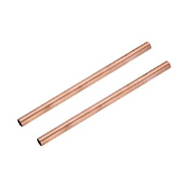 uxcell Copper Round Tube 0.4 inch (11 mm) Outer Diameter 0.02 inch (0.5 mm) Wall Thickness 7.9 inches (200 mm) Length DIY Project Straight Tube Tube Pack of 2
