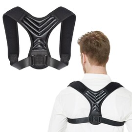 Reatowrol Corrector de postura, faja lumbar para mujeres y hombres, soporte lumbar ajustable, enderezador de hombros para mejorar la joroba y aliviar el dolor de cuello, hombros y espalda alta (negro)