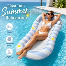 Extra-Large Inflatable Pool Float for Adults – PVC Lounge Chair Float for Pool, Lake & Beach Relaxation