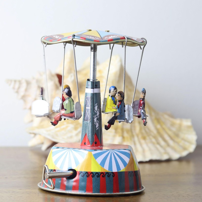 Freak Scene Tin Toy - Carousel with Music Box -