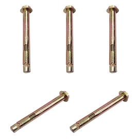 Leliafleury M6*80 Expansion Screw Bolts 5Pcs Carbon Steel Anchor Bolts Hex Nut Bolt Sleeve for Wall Brick Concrete Masonry Fixings