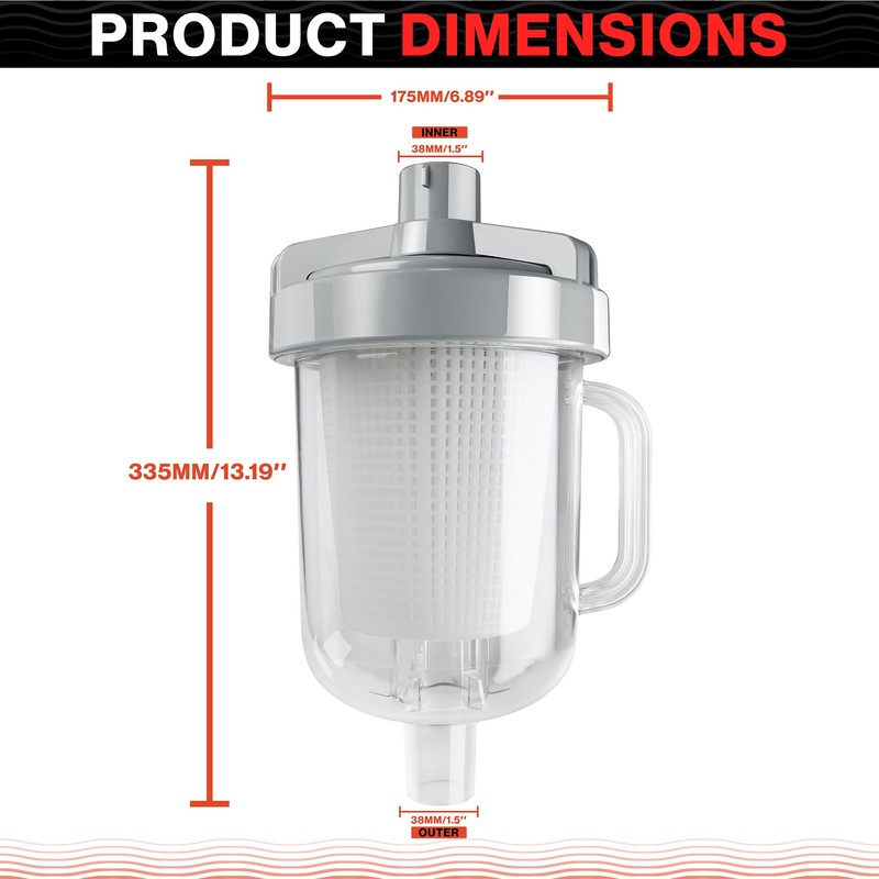 Swimables Heavy Duty Inline Pool Leaf Canister - Compatible with