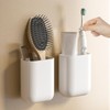 Gatuida Pack of 2 Wall Mounted Toothbrushes and Toothpaste Organiser