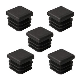 YEYIT 24Pcs Square Plastic End Caps (20mmx20mm) Black Inner Plugs Square Ribbed Tube Anti-Slip Mat Tube Caps Insert Pipe Plugs For Tables Desks Chairs Bed Furniture Foot Plug Steel Pipe Cover