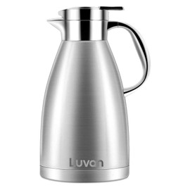 Luvan 1.8 L Thermos Flask 304 Stainless Steel Coffee Insulated Jug 12 Hours Hot and 24 Hours Cold Double-Walled Vacuum Insulated Thermos Flask Insulation Teapot for Juice Tea Coffee