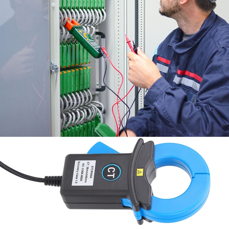 Clamp Current Sensor Leakage Detection Electrical Industrial Measuring Instrument Blue