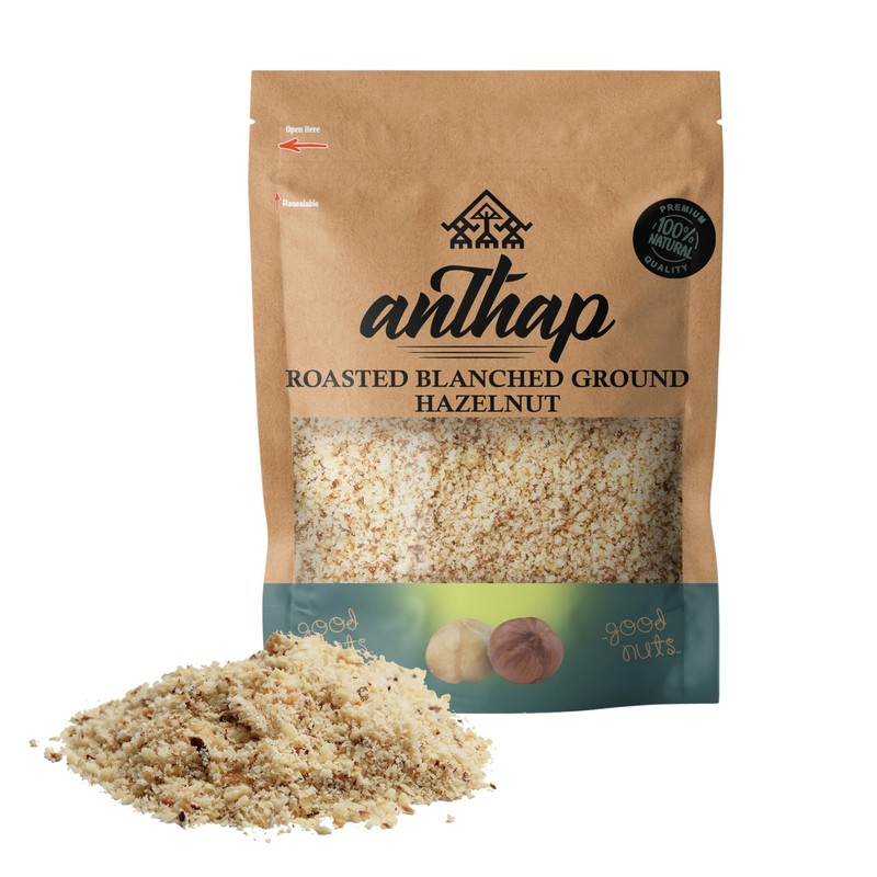 Anthap Roasted Blanched Ground Hazelnut, Perfectly Roasted & Finely Ground,