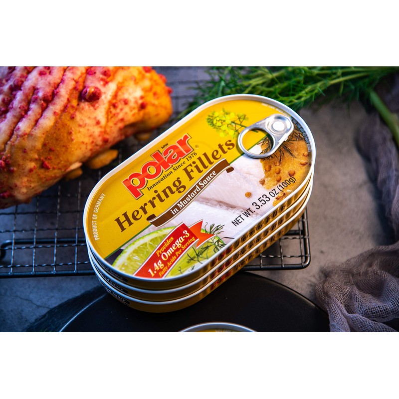 MW Polar Herring, Mustard Sauce, 3.53-Ounce (Pack of 18)