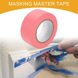 Partuto 1 Pc 2 Inches x 60.1 Yards Universal Painters Tape - DIY Car Auto Paint for Masking Tape No Residue - Crepe Paper Pink
