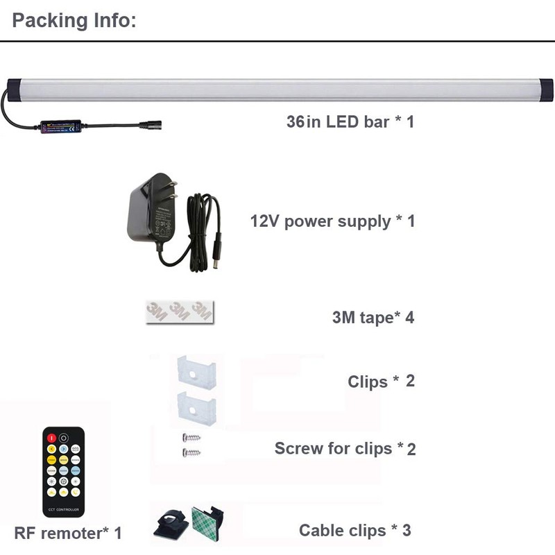 LAIFUNI Dimmable Under Cabinet Lighting, Color Temperature Changing LED Light