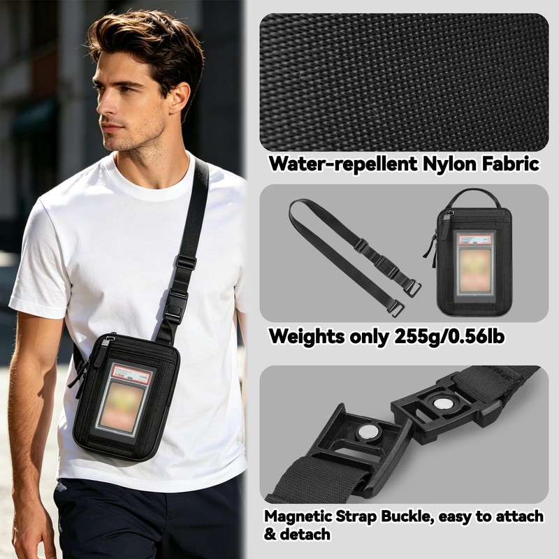VANEST Sling Bag Compatible with Graded Cards and TCG Singles