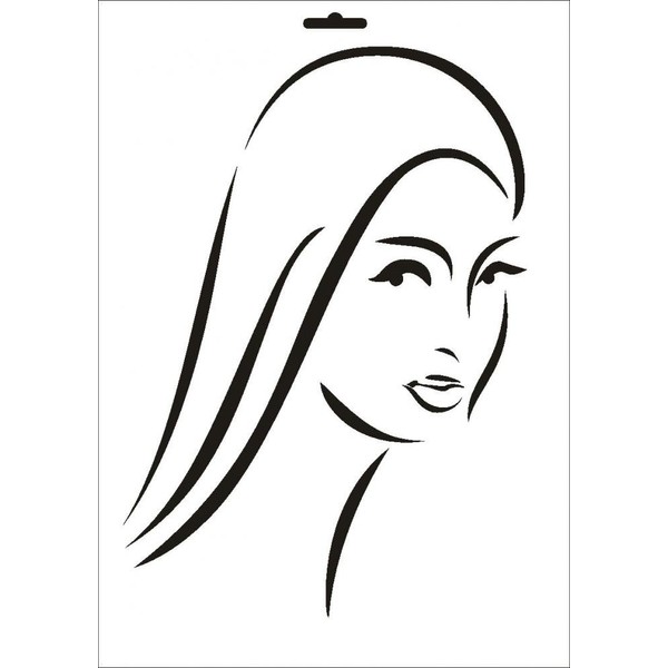 Textil/W 022 Face Design Wall Stencil