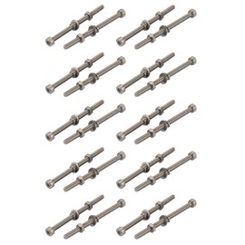 Sourcingmap 20pcs M4x60mm 304 Stainless Steel Knurled Hex Socket Head Bolts Nuts w Washers