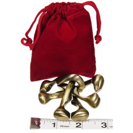 Trinity Hanayama Brain Teaser Puzzle, New 2018 Design, Level 6 Difficulty Rating, Red Velveteen Drawstring Pouch, Bundled Items