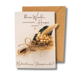 Milaboo® Godmother Ask Card with Real Dried Flower Bouquet and Envelope I Special Card for Godmother I Willst du meine Patentante sein (Card)