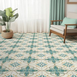 Alow Peel and Stick Floor Tile 11.8x11.8 Inch - 10 Pack Waterproof Vinyl Flooring, Self-Adhesive for Bathroom, Kitchen, Bedroom - Easy to Install, Green