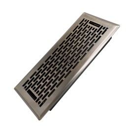 Howeall 4x10 Inches Heavy Duty Walkable Floor Register - Easy Adjust Air Supply Lever Decorative Floor Vent Covers - Boston Design Vent Covers for Home - Antique Brass