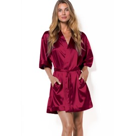 Turquaz Women's Bride Bridesmaids Robe - Satin Kimono Robes for Wedding & Bridal Party Silk Like Lightweight Robes for Women