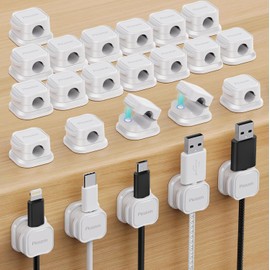 Picozon Magnetic Cable Clip Organizer - 24 Pack for Home & Office
