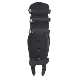 Champion Sports Umpire Leg Guards: Double Knee Umpire’s Shin Guard with Wings for Baseball & Softball - 16.5" Umpiring Shin Pads for Adults - Black