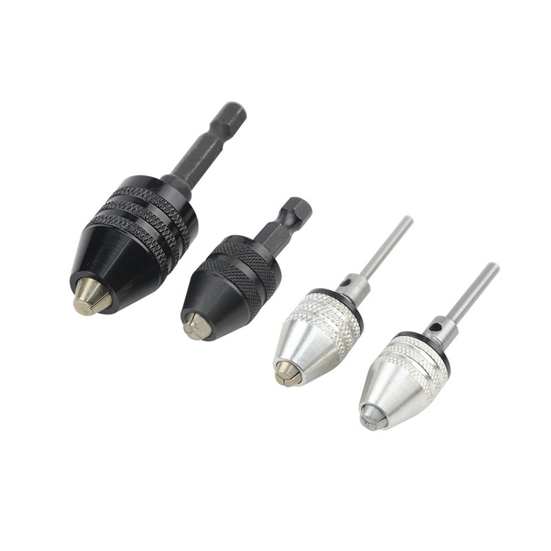TOVOT 4PCS Keyless Drill Chuck Quick Change Adapter 1/4" Hex