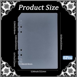 SOFPLATE 6Pcs Nail Book Pages Press on Nails Binder Clear Plastic A5 6 Holes Waterproof Rectangle Organizer Display Storage Books Insert Divider Sheets Page for Fingernail Salon Art Packaging Supplies