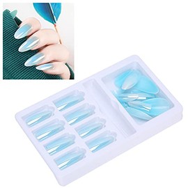 Juego de Uñas Postizas con Punta Degradada y Lima, Cubierta Completa en Colores Brillantes, Fáciles de Aplicar y Quitar, Duraderas y Elegantes para Ma
