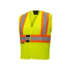 Pioneer Hi Vis Flame Resistant Vest For Men and Women - Self-Extinguishing FR Mesh - Reflective Tape - Class 2 - Hi Vis Yellow